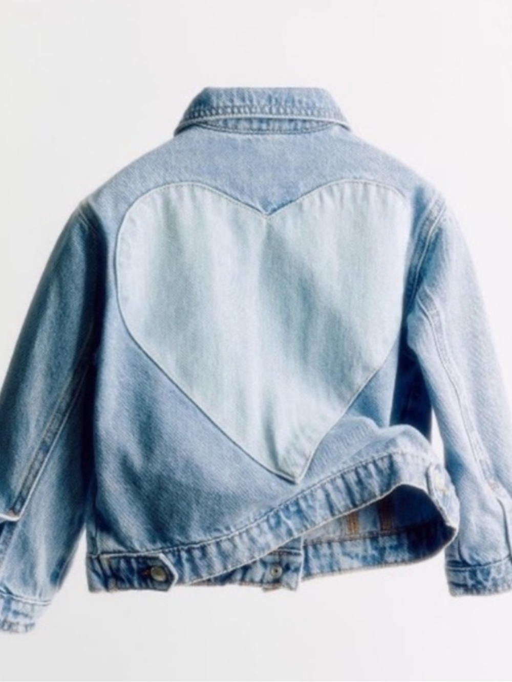 Zara Light Blue Denim Jacket with Heart Back Patch size 3-4Y